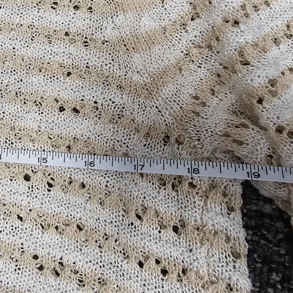 BOGO🎀Loose Woven Stripe Sweater with Open Back- Size L - Picture 4 of 5